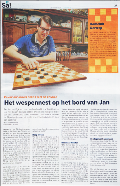 Jan van Dijk in SA